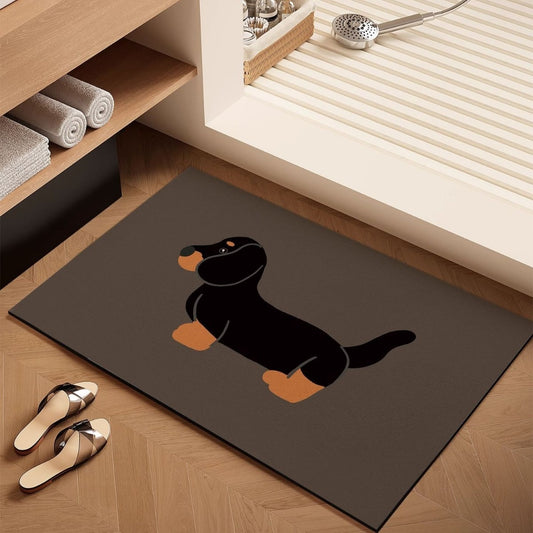 Sausage Dog Diatomaceous Earth Bathroom Mat