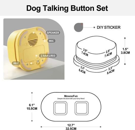 Communication Training Buzzer Recordable Talking Button w/Mat