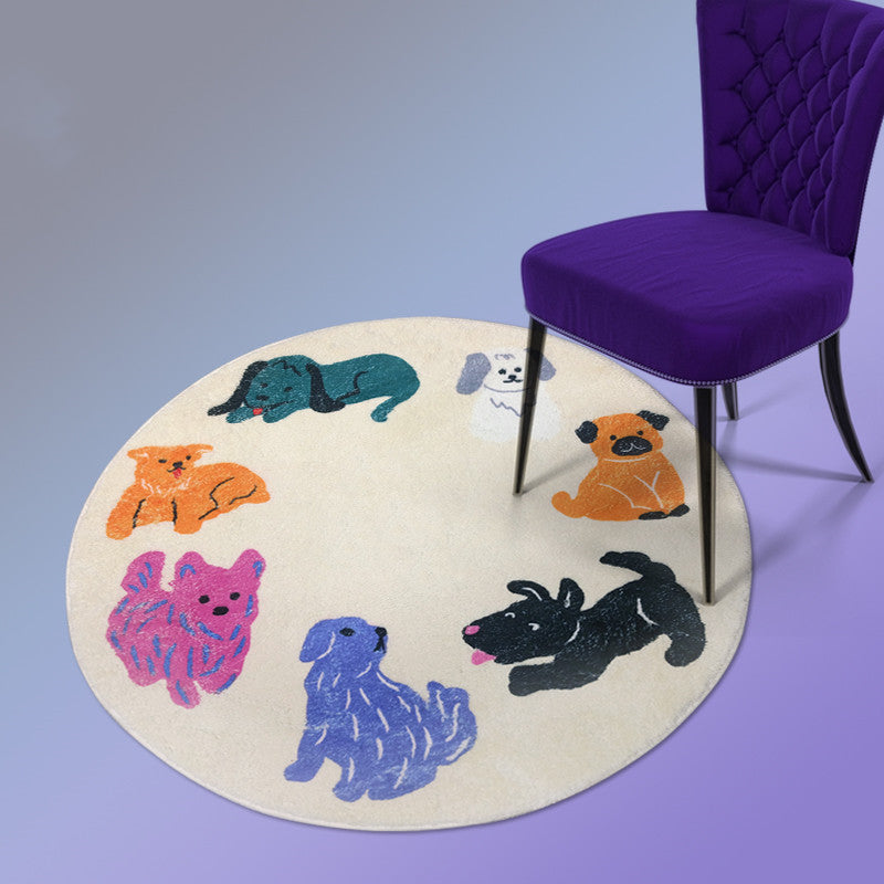 Simple Cute Dog Carpet Round Living Room
