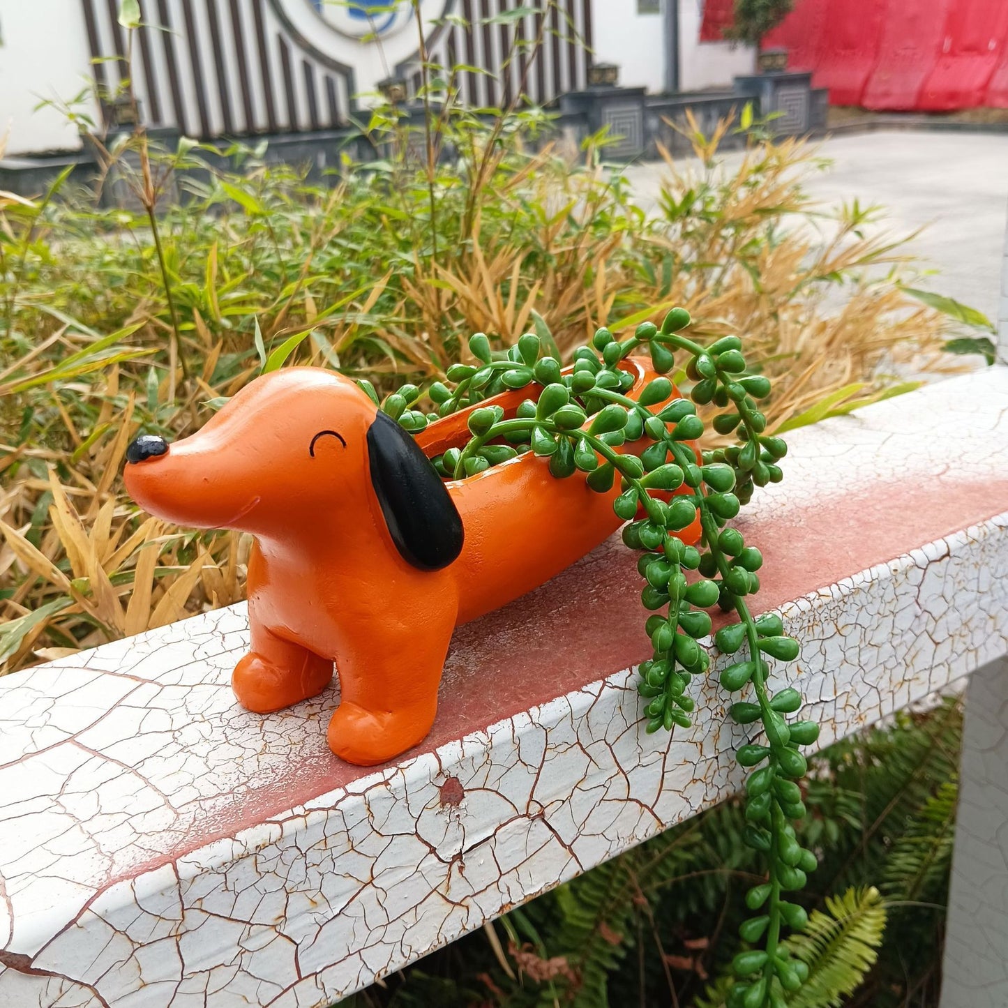 Outdoor Garden Sausage Dog Flowerpot