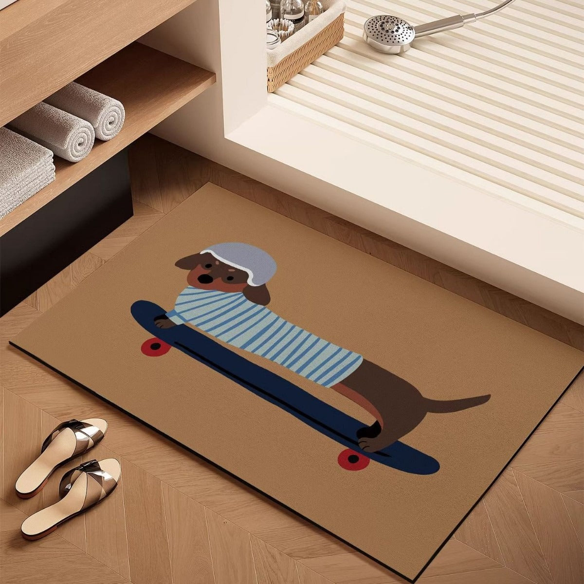 Sausage Dog Diatomaceous Earth Bathroom Mat