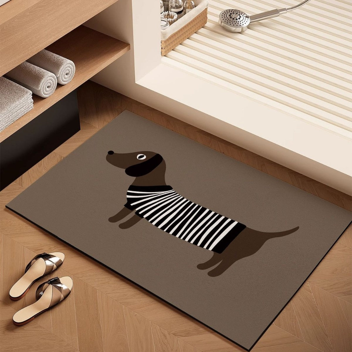 Sausage Dog Diatomaceous Earth Bathroom Mat
