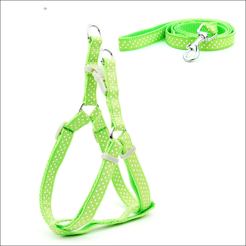 Polka Dot Pet Chest Straps Dog Leash