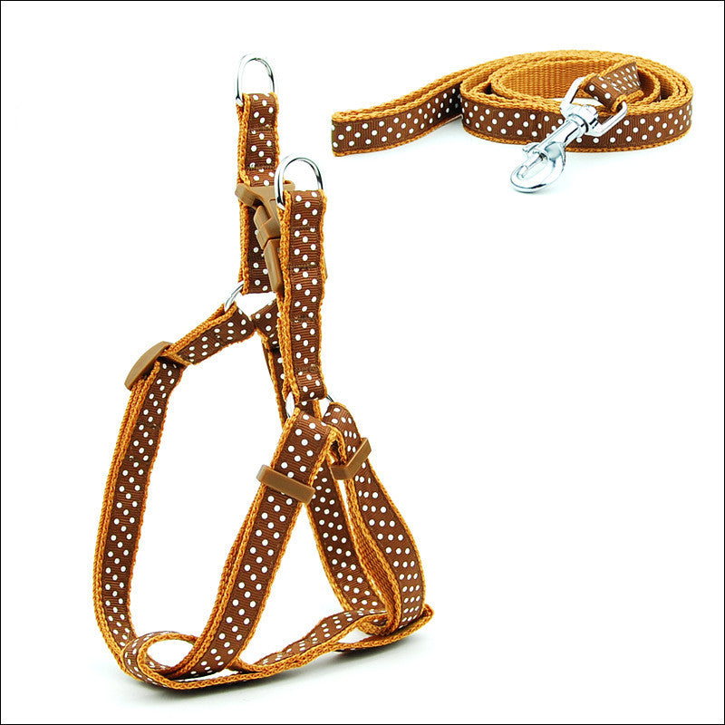 Polka Dot Pet Chest Straps Dog Leash