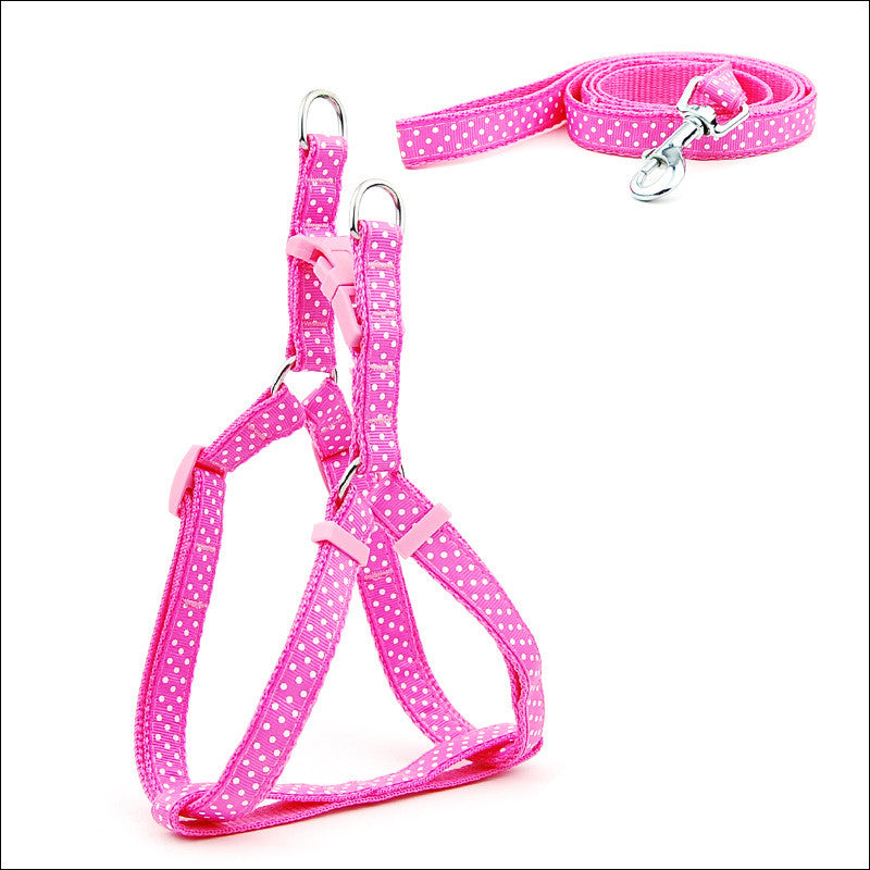 Polka Dot Pet Chest Straps Dog Leash