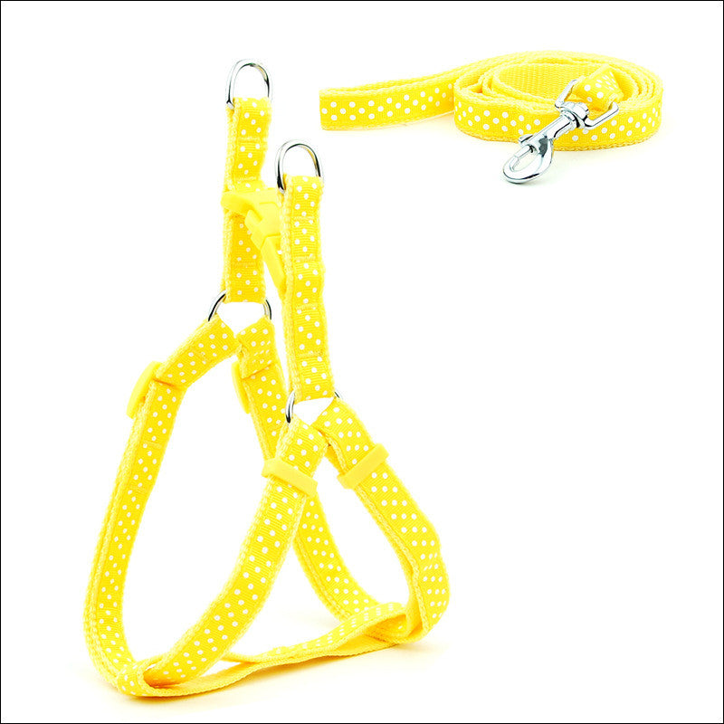 Polka Dot Pet Chest Straps Dog Leash
