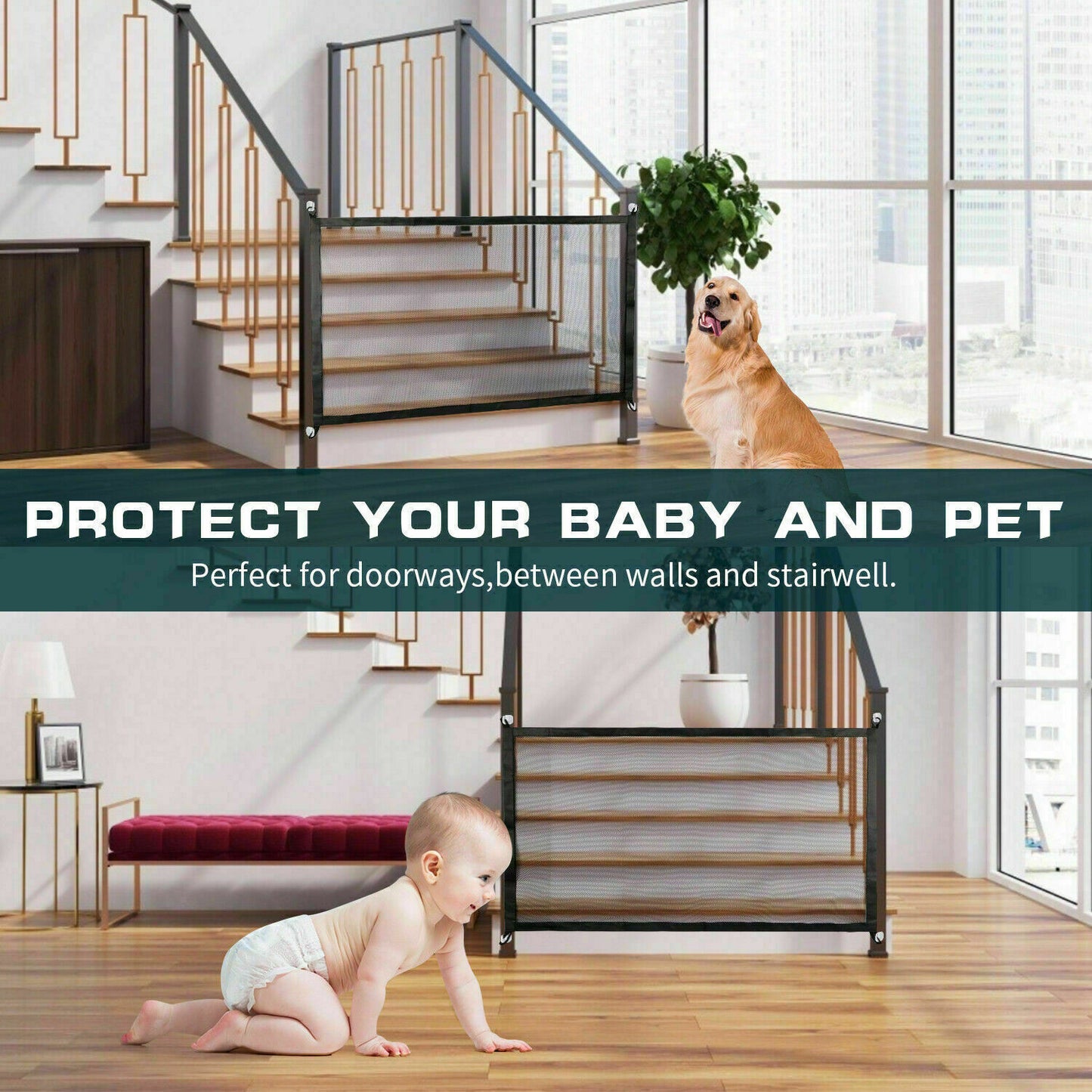 Safety Mesh Fence Guard Gate
