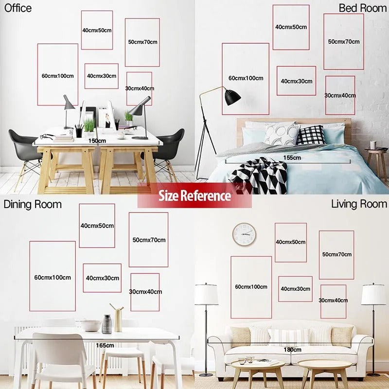 Dog Breeds Illustration Frameless Canvas Painting
