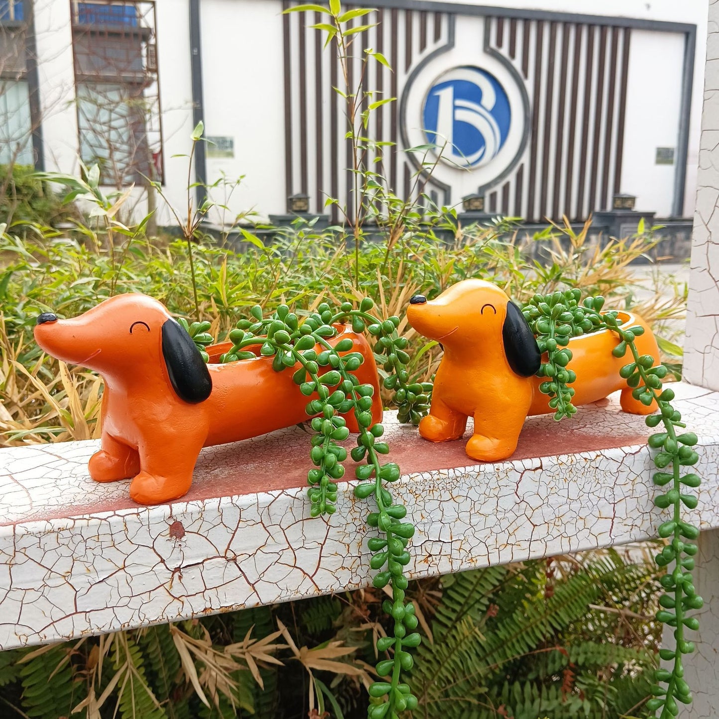 Outdoor Garden Sausage Dog Flowerpot