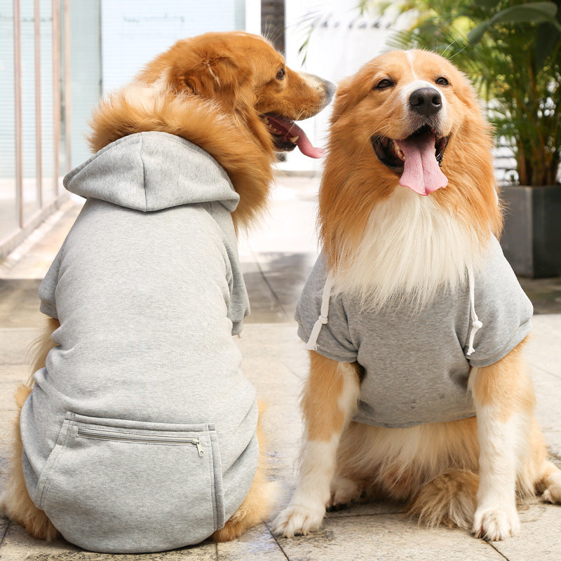 Plaid Zipper Pocket Dog Sweater