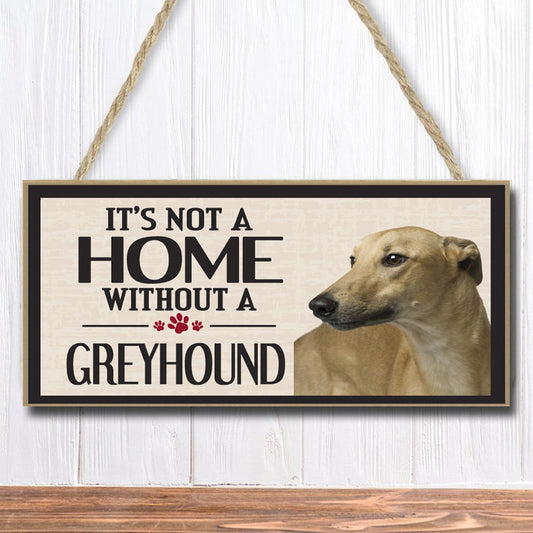 Wooden Dog Hanging Rectangular Decoration