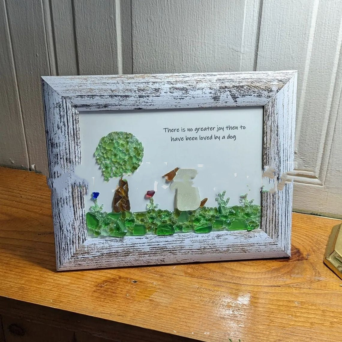 Sea Glass Art Gift For Dog Lovers