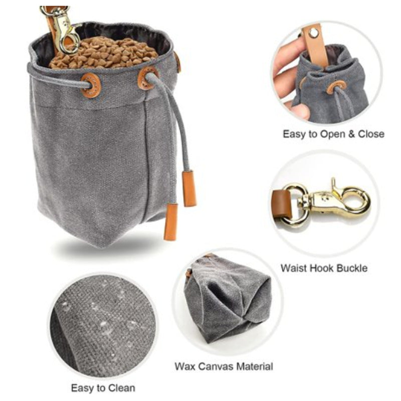 Bundled Canvas Dog Food Bag Storage