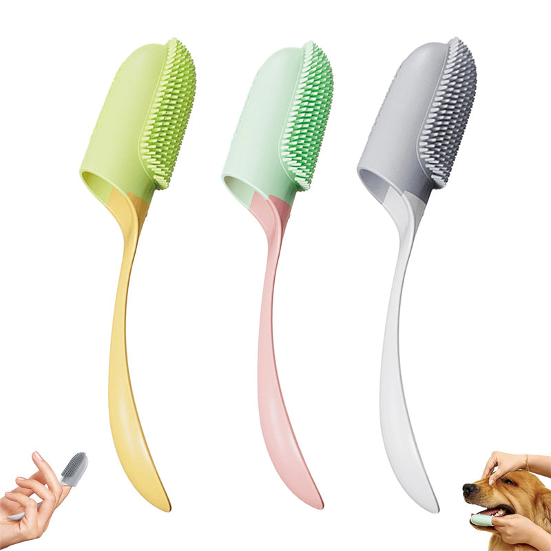 Oral Cleaning Silicone Brush Finger Wrap for Dogs