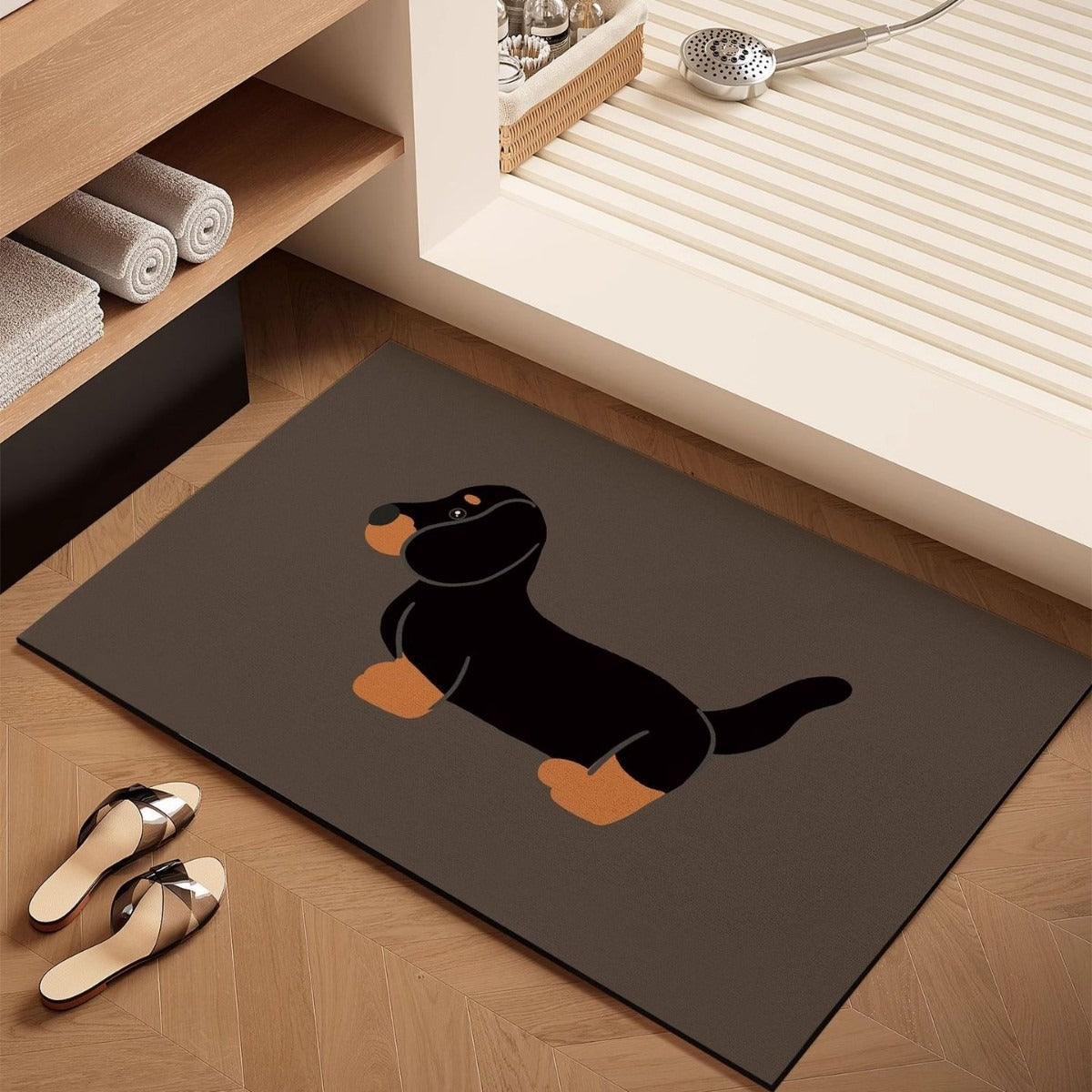 Sausage Dog Diatomaceous Earth Bathroom Mat