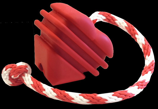 MKB Heart on a String Ultra-Durable Durable Rubber Chew Toy