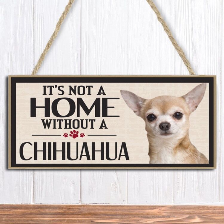 Wooden Dog Hanging Rectangular Decoration