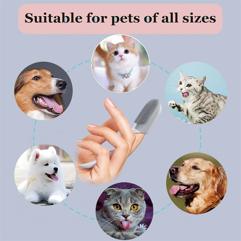 Oral Cleaning Silicone Brush Finger Wrap for Dogs