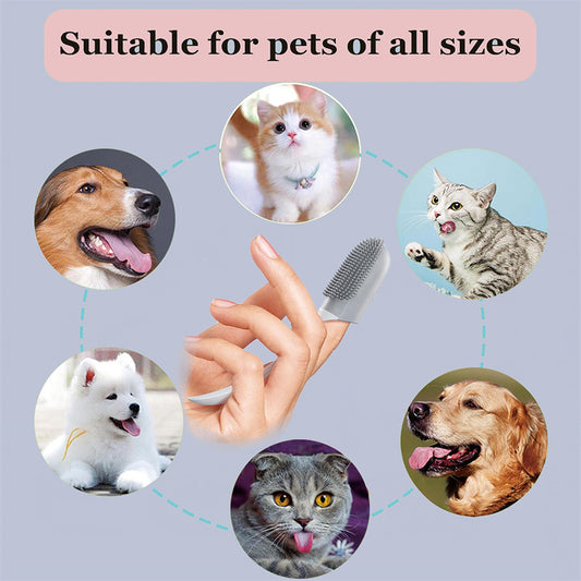 Oral Cleaning Silicone Brush Finger Wrap for Dogs