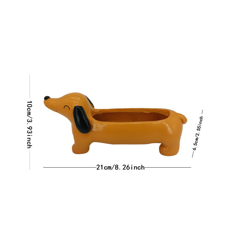 Outdoor Garden Sausage Dog Flowerpot