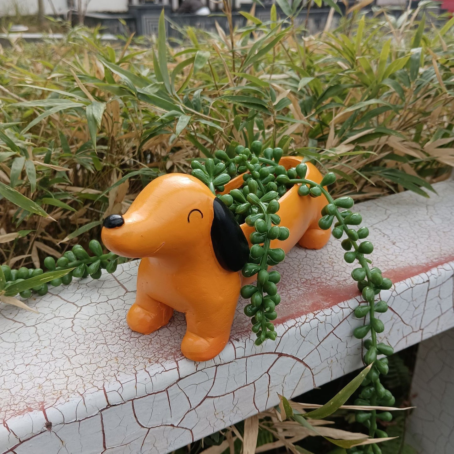 Outdoor Garden Sausage Dog Flowerpot