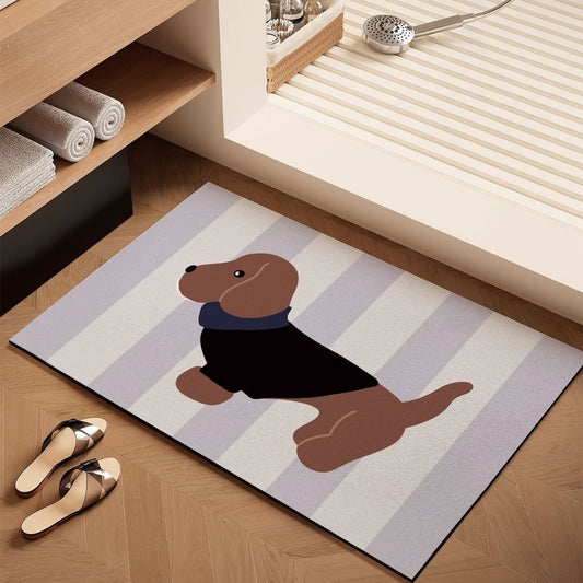Sausage Dog Diatomaceous Earth Bathroom Mat