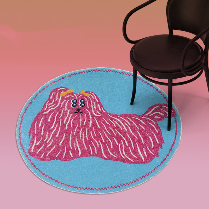 Simple Cute Dog Carpet Round Living Room