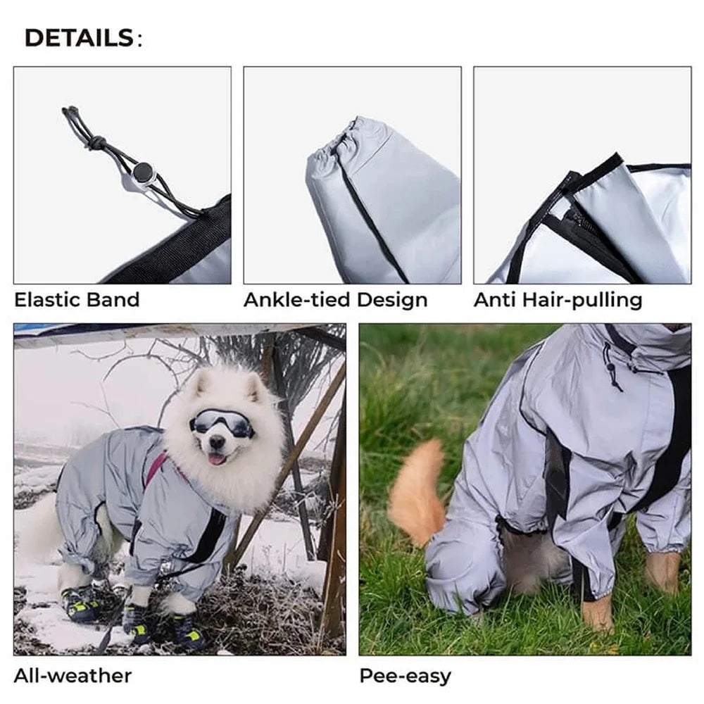 Reflective Waterproof Raincoat Small Medium Large Dog