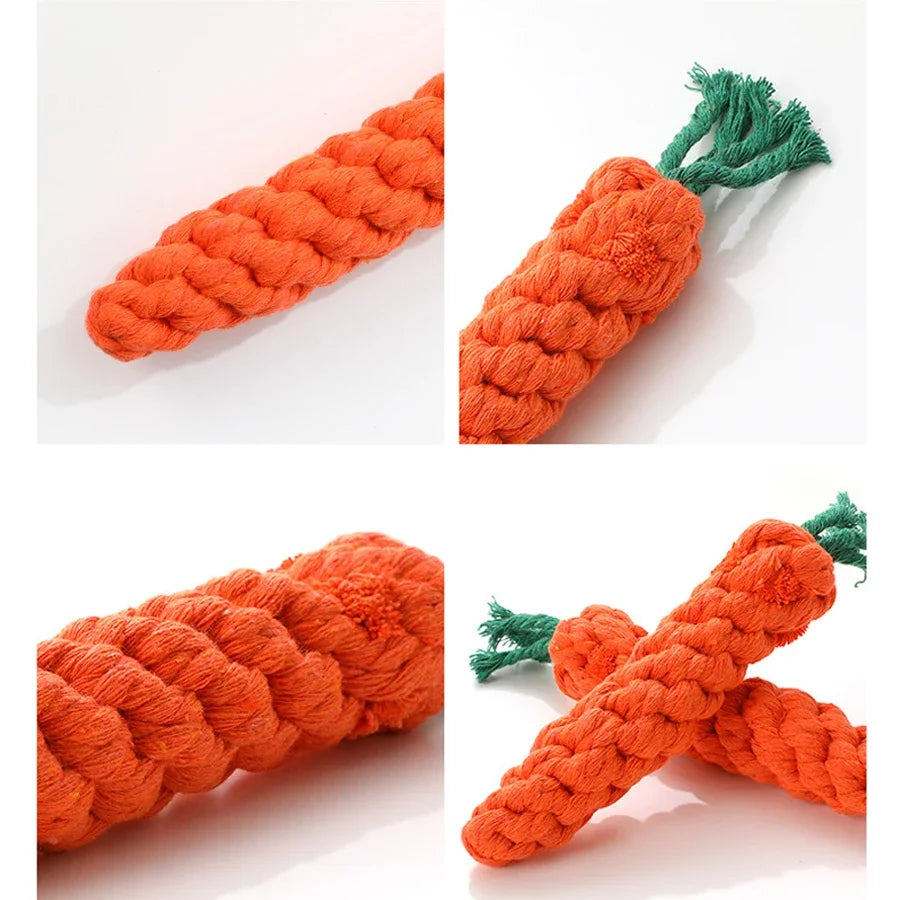 Cotton Rope Carrot Small Dog Chew Toy