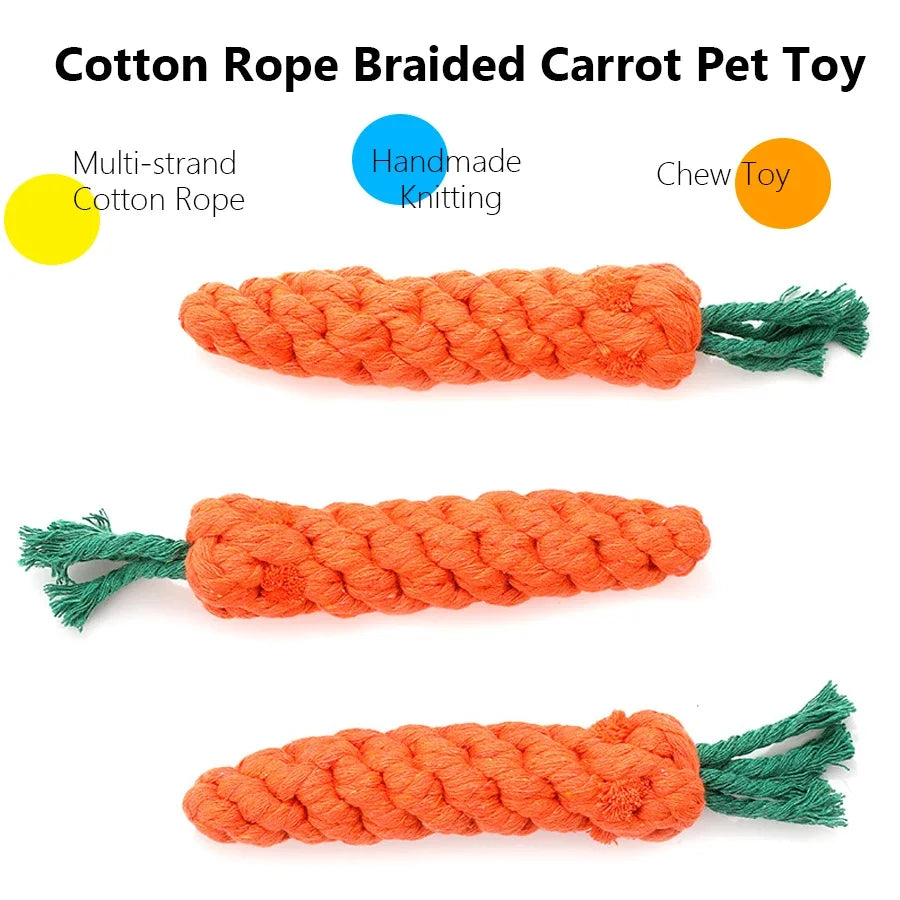 Cotton Rope Carrot Small Dog Chew Toy