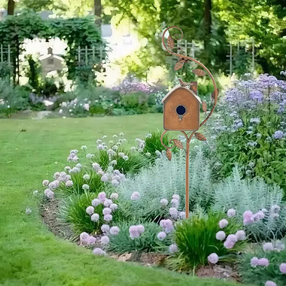 Metal Garden Stake Bird House