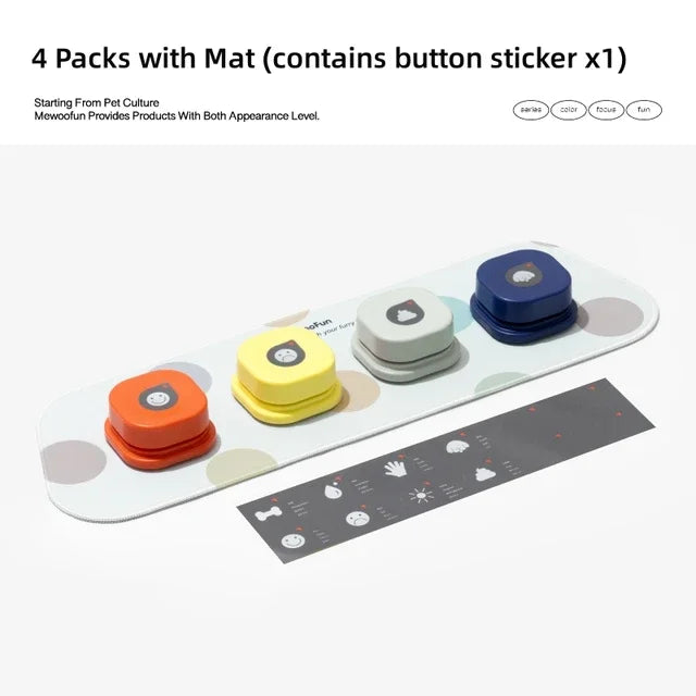 Communication Training Buzzer Recordable Talking Button w/Mat
