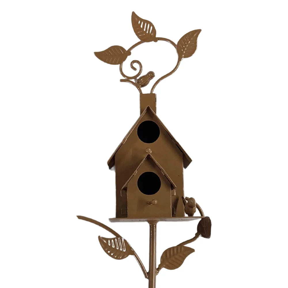 Metal Garden Stake Bird House