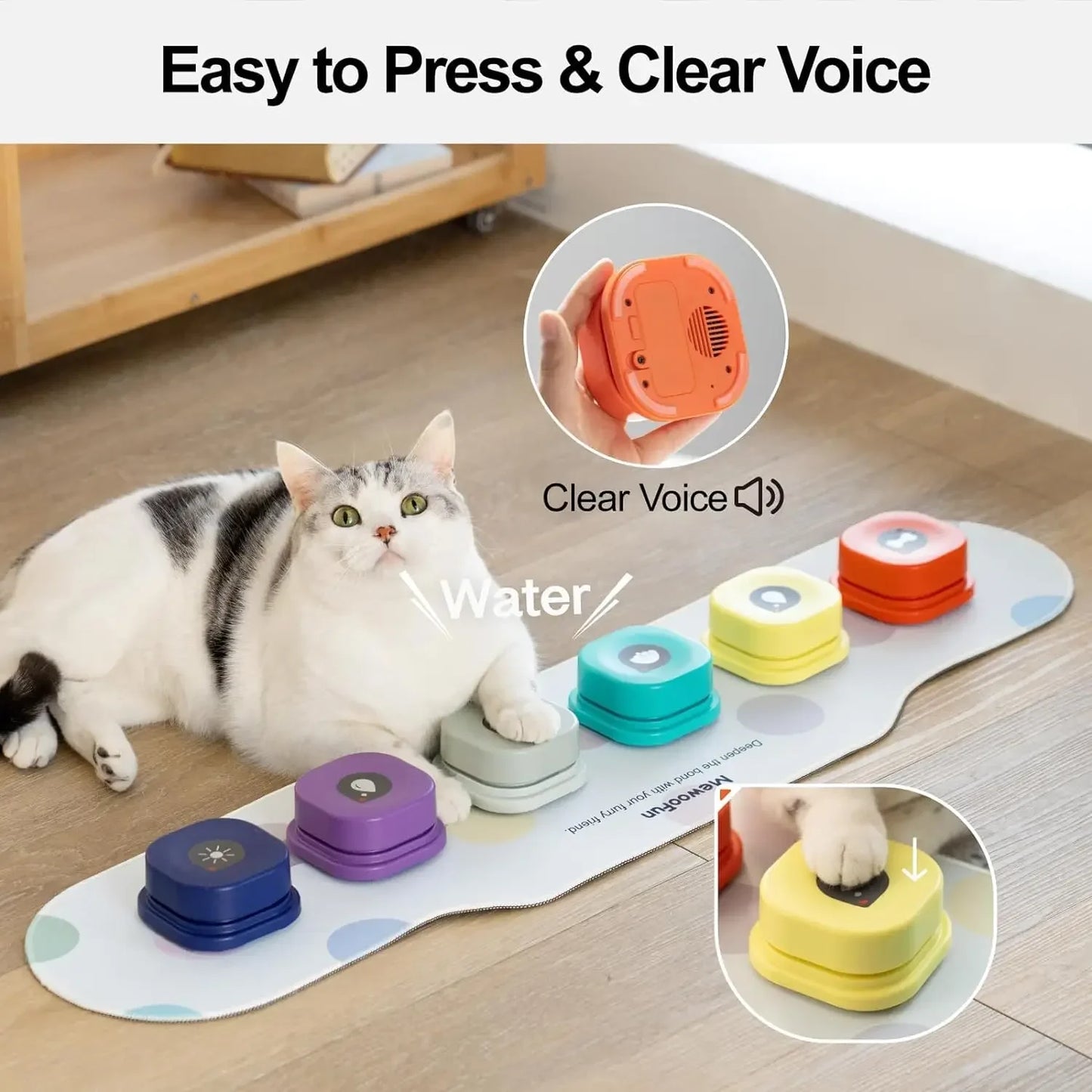 Communication Training Buzzer Recordable Talking Button w/Mat