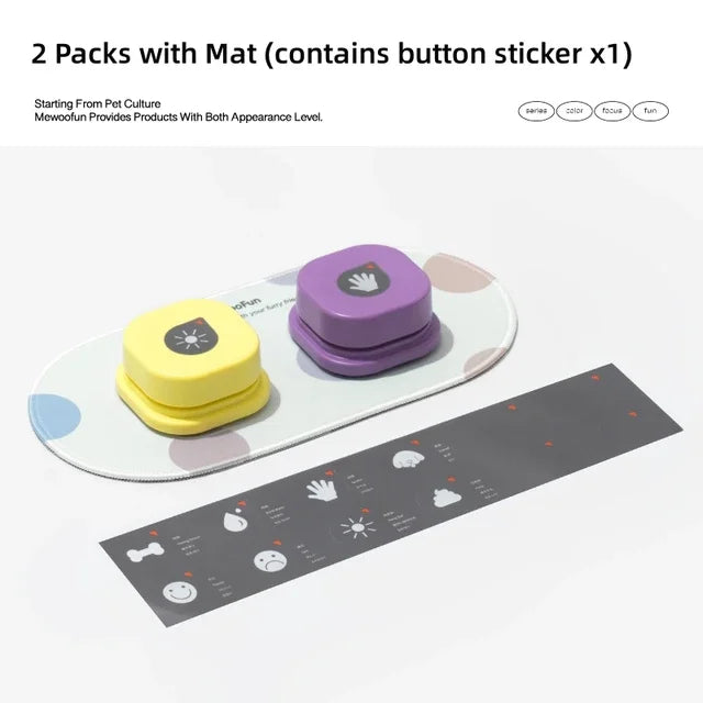 Communication Training Buzzer Recordable Talking Button w/Mat