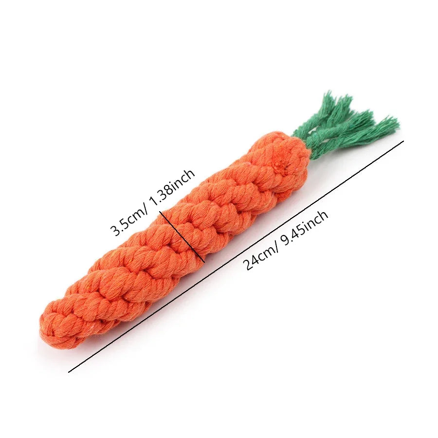 Cotton Rope Carrot Small Dog Chew Toy
