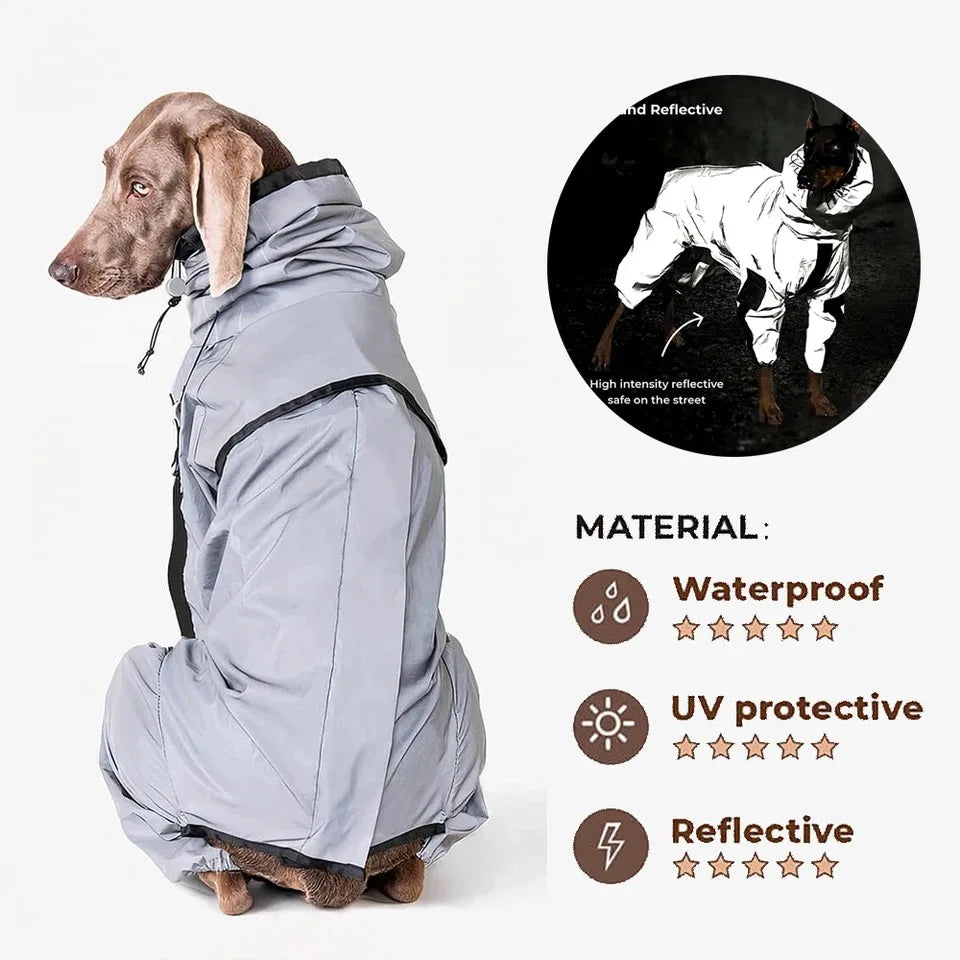 Reflective Waterproof Raincoat Small Medium Large Dog