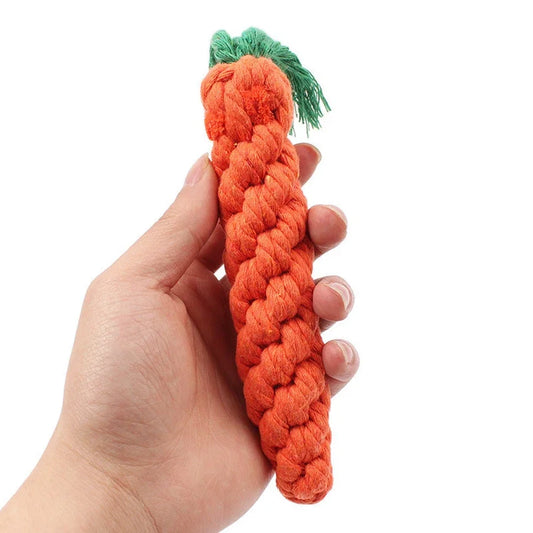 Cotton Rope Carrot Small Dog Chew Toy