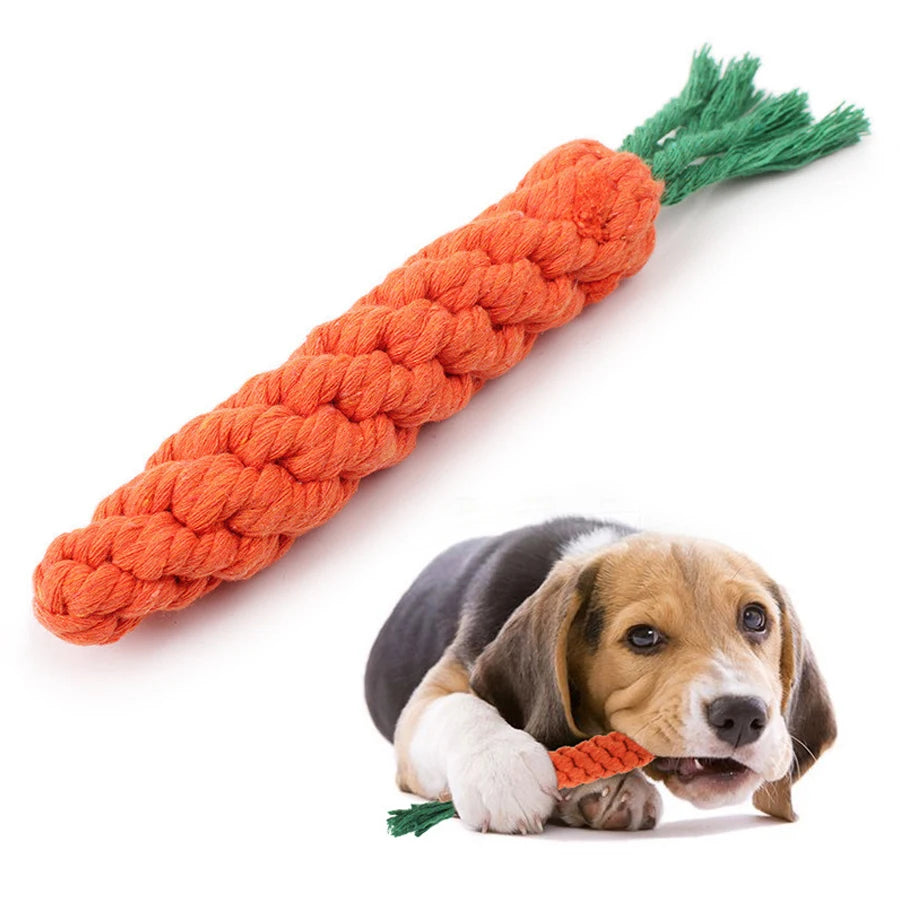 Cotton Rope Carrot Small Dog Chew Toy