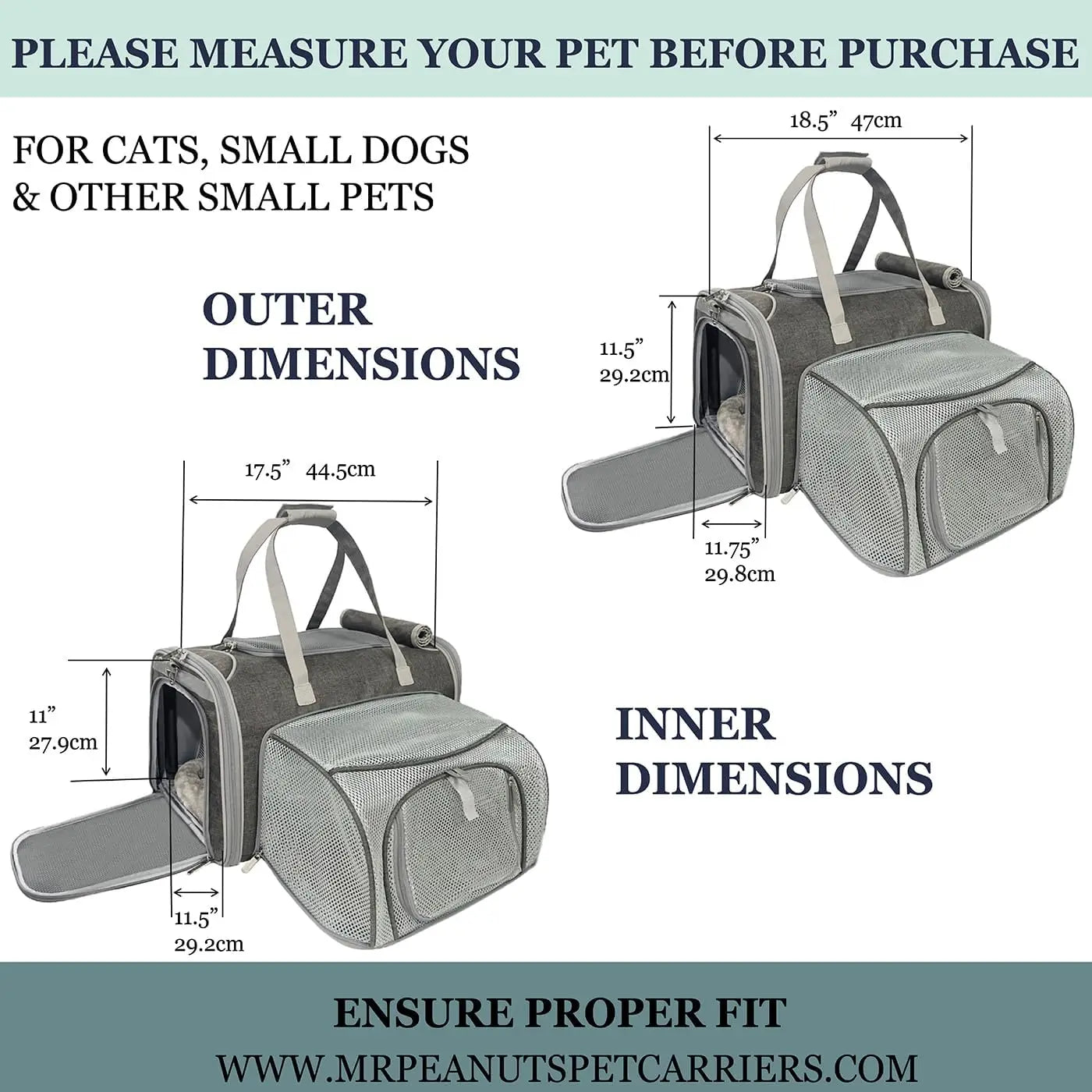 Gold Series Standard Size Airline Compliant Expandable Pet Carrier V3.0