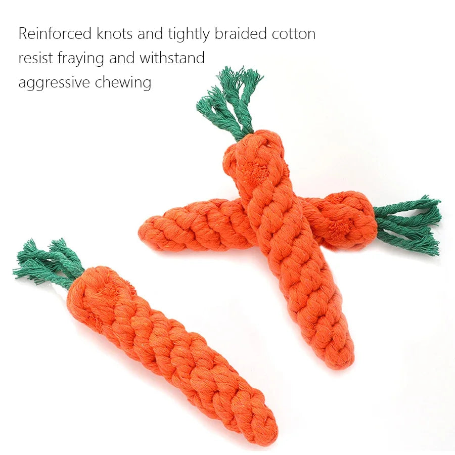 Cotton Rope Carrot Small Dog Chew Toy