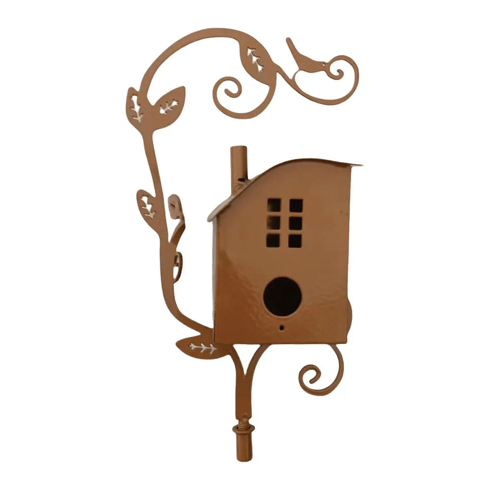 Metal Garden Stake Bird House
