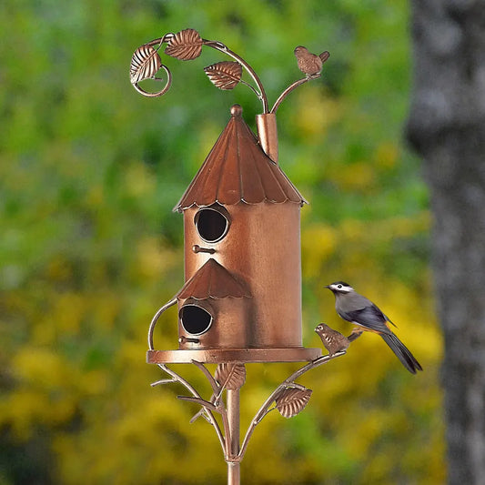 Metal Garden Stake Bird House