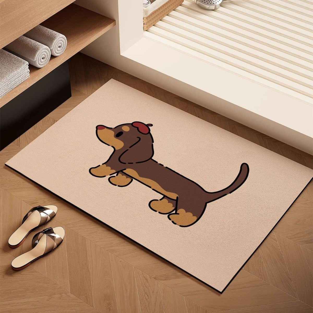 Sausage Dog Diatomaceous Earth Bathroom Mat