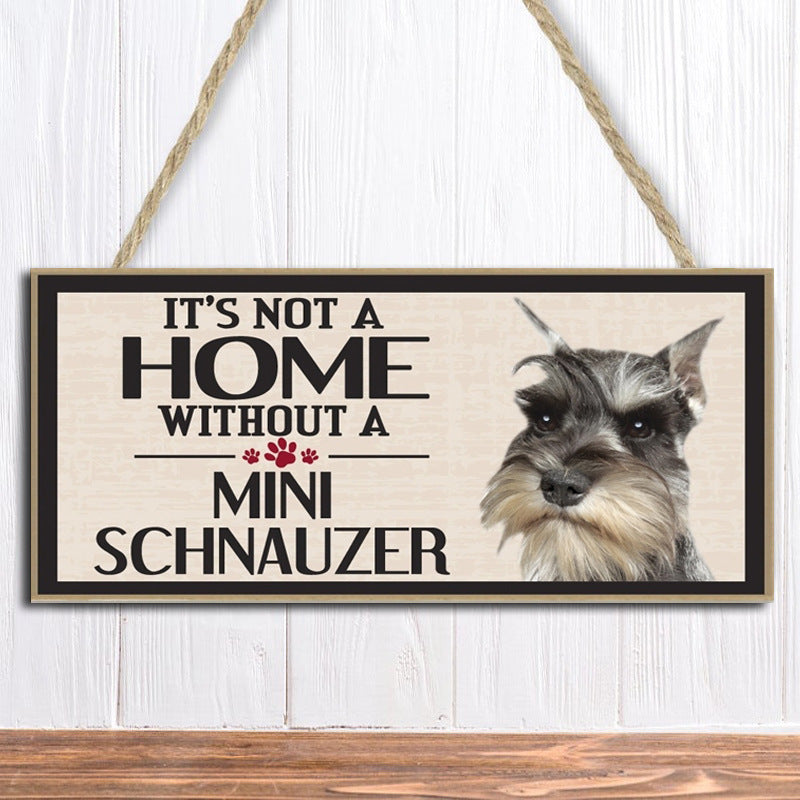 Wooden Dog Hanging Rectangular Decoration