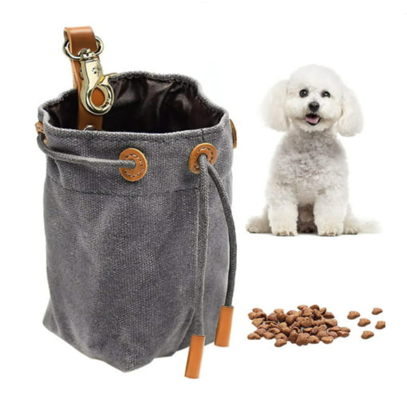 Bundled Canvas Dog Food Bag Storage