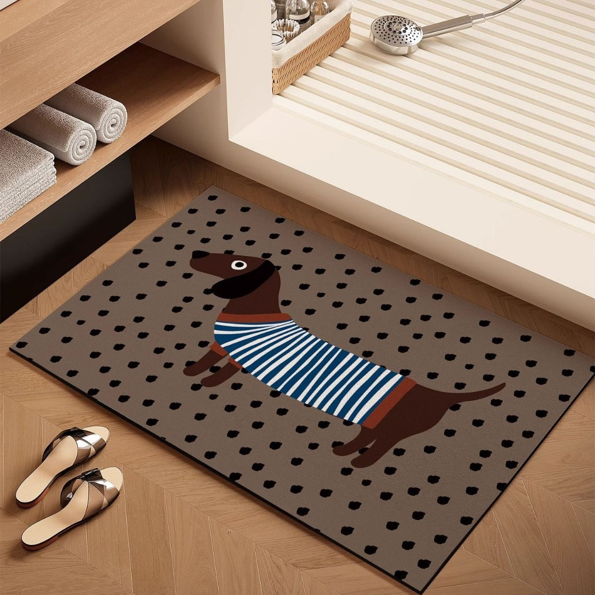 Sausage Dog Diatomaceous Earth Bathroom Mat