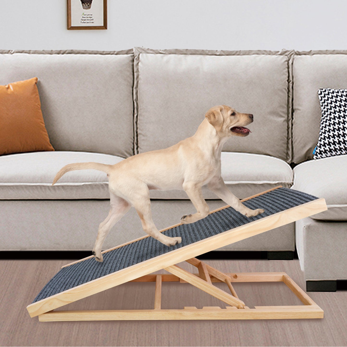 Solid Wood Adjustable Dog Sofa Ladder