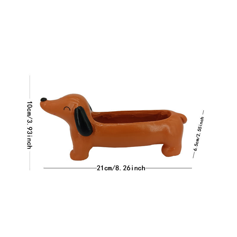 Outdoor Garden Sausage Dog Flowerpot