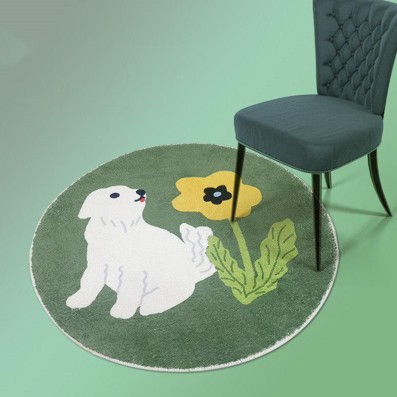 Simple Cute Dog Carpet Round Living Room